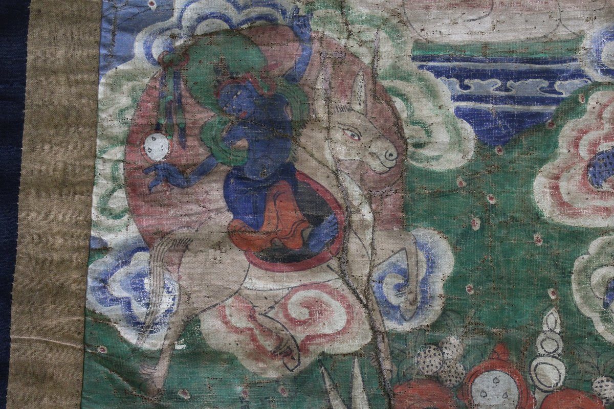 Thangka présentant Thsering Ma "la Mère Vertueuse" - Tibet, Mongolie 19e Siècle-photo-3