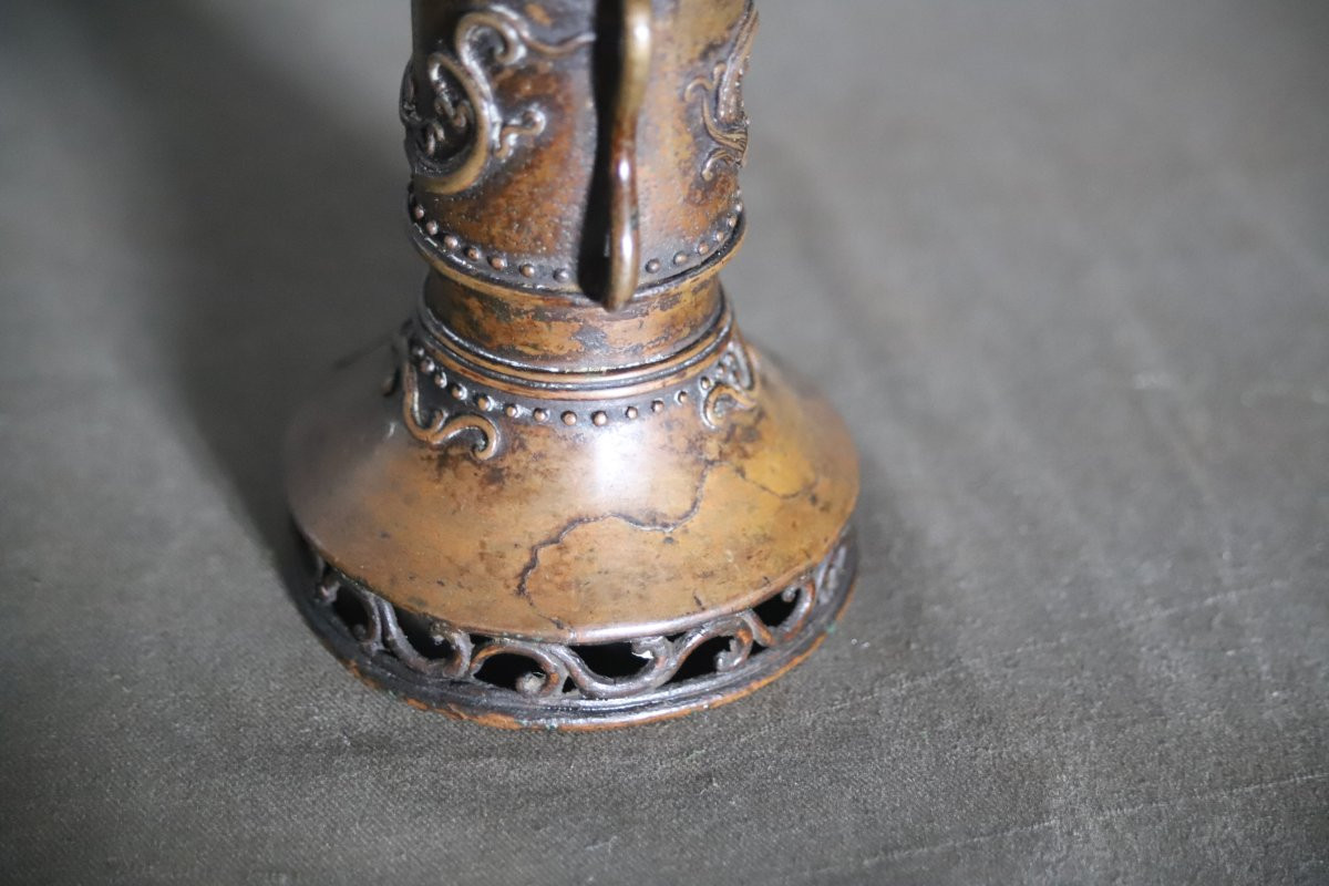 Vase en bronze dit gu - Chine, dynastie Qing-photo-4