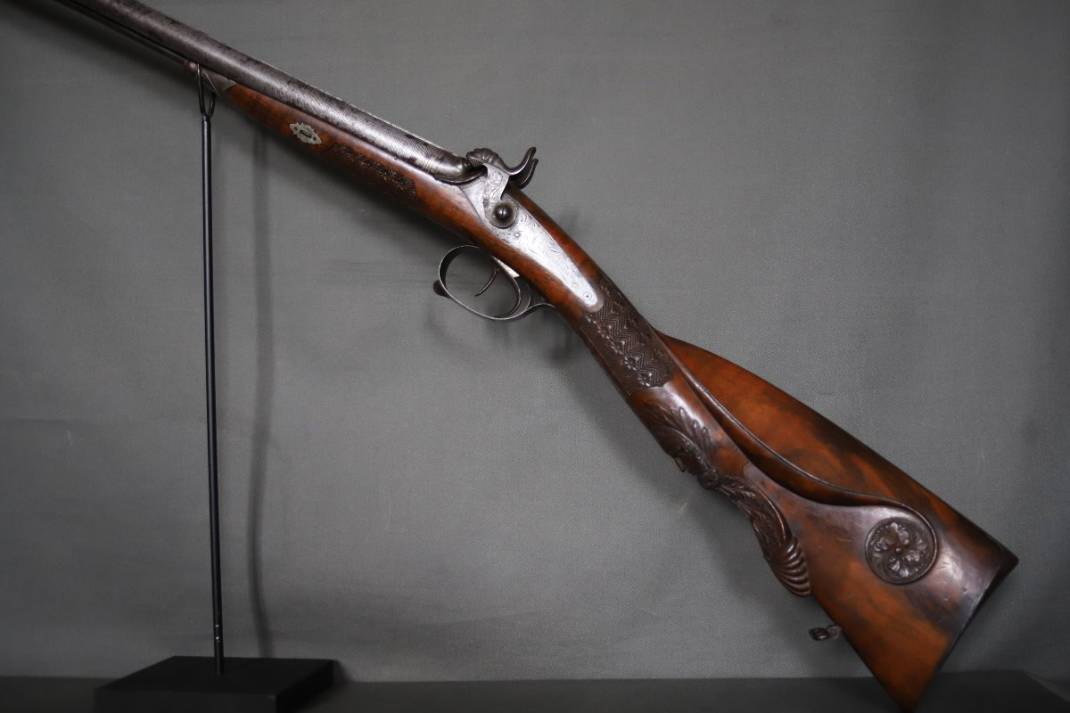Fusil De Chasse Canons Juxtaposés à Percussion - France, 2nd Quarter 19th Century-photo-2