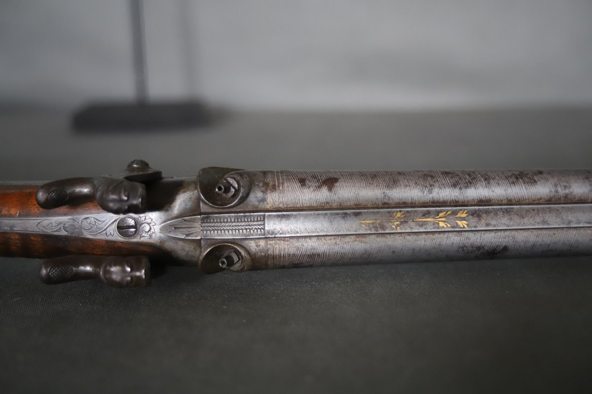Fusil De Chasse Canons Juxtaposés à Percussion - France, 2nd Quarter 19th Century-photo-3