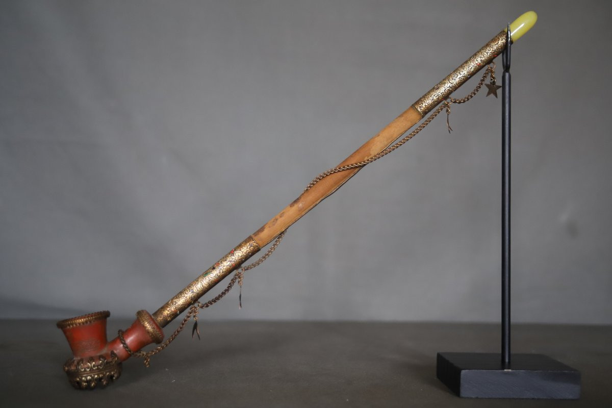 Pipe Ottomane Dite Chibouk - Ottoman Turkey, Constantinople Circa 1900-photo-2
