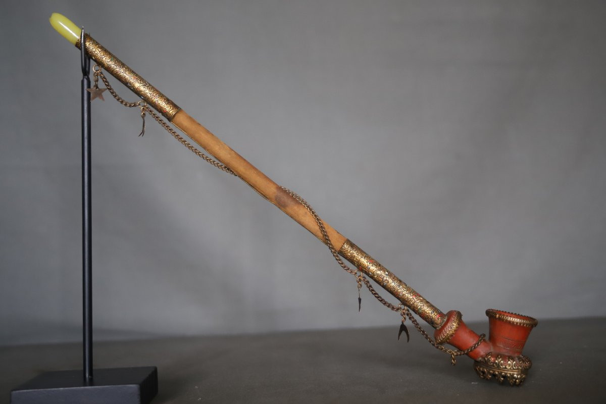Pipe Ottomane Dite Chibouk - Ottoman Turkey, Constantinople Circa 1900-photo-3