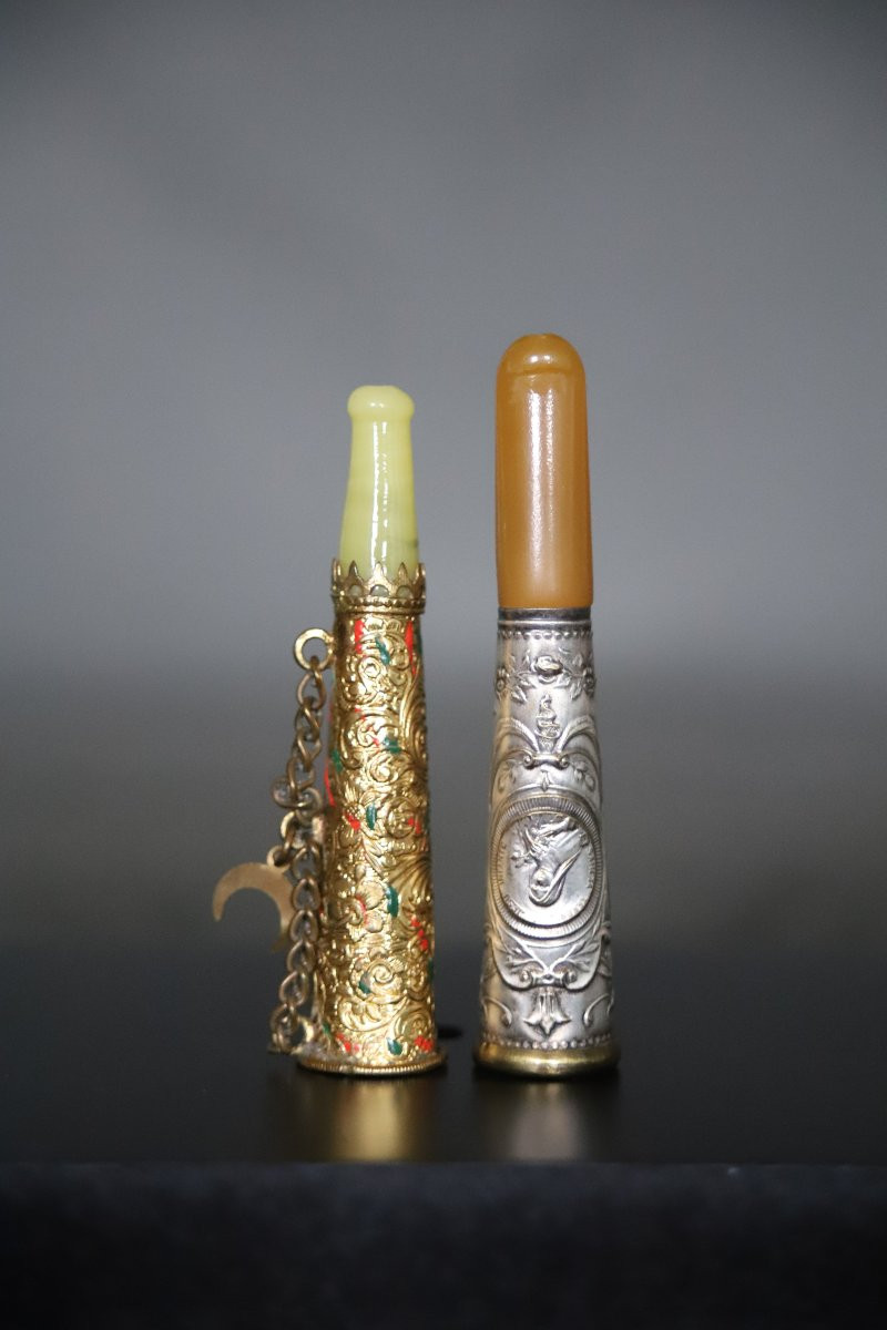 Two Cigarette Lighters In Gift Box - Ottoman Turkey, Circa 1900-photo-3