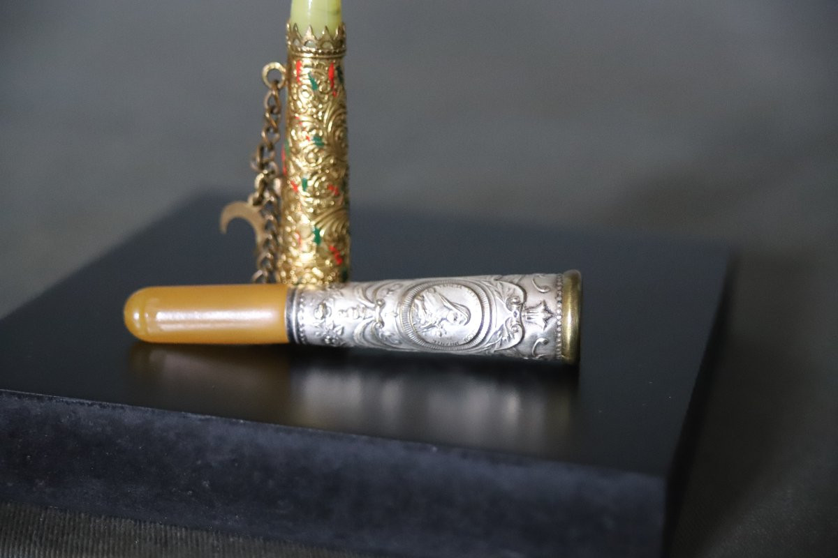 Two Cigarette Lighters In Gift Box - Ottoman Turkey, Circa 1900-photo-4