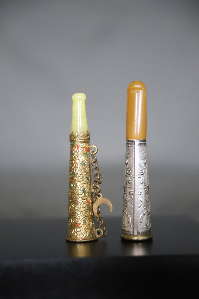 Two Cigarette Lighters In Gift Box - Ottoman Turkey, Circa 1900-photo-1