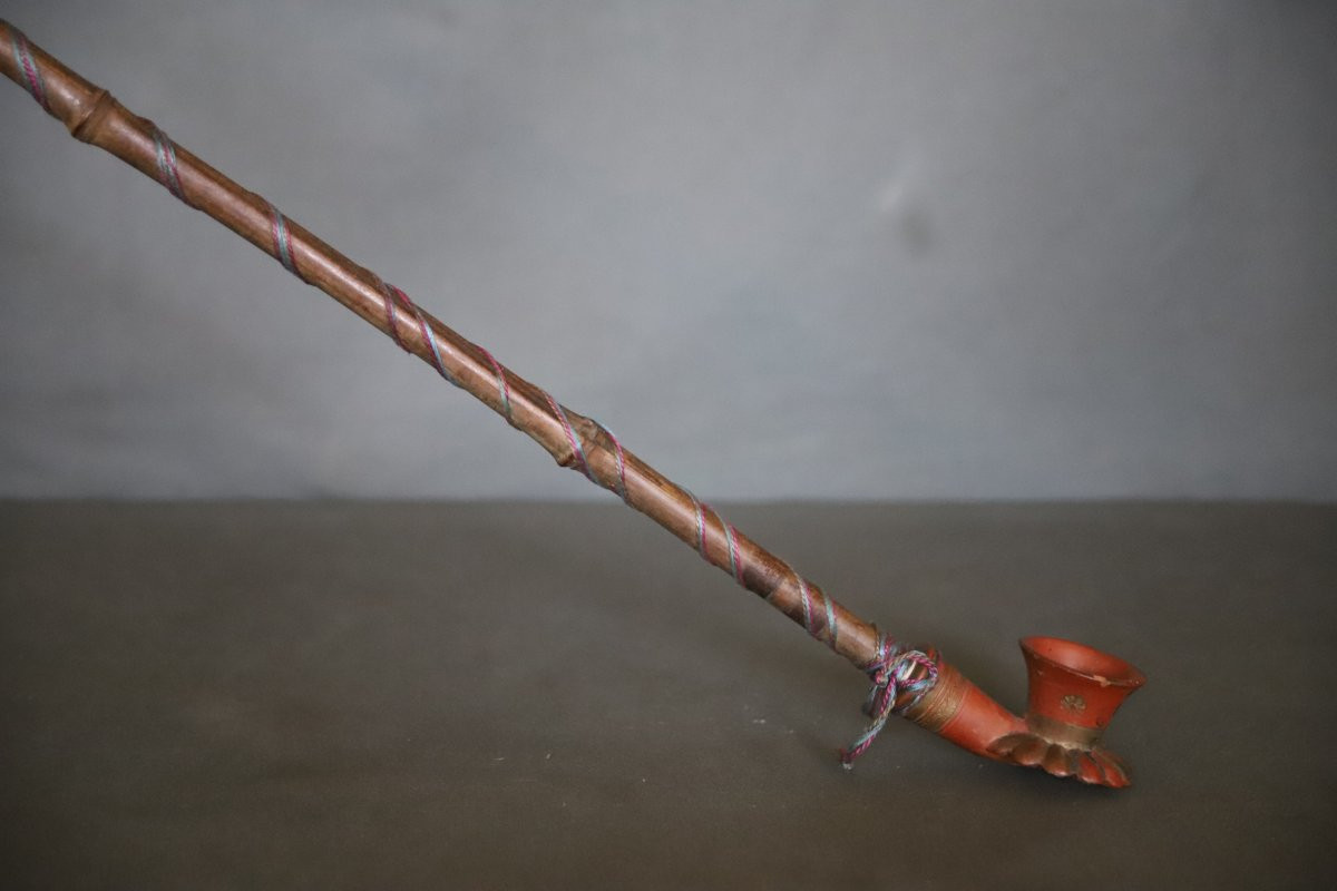 Long Ottoman Pipe Called Chibouk- Ottoman Turkey, Circa 1900-photo-5