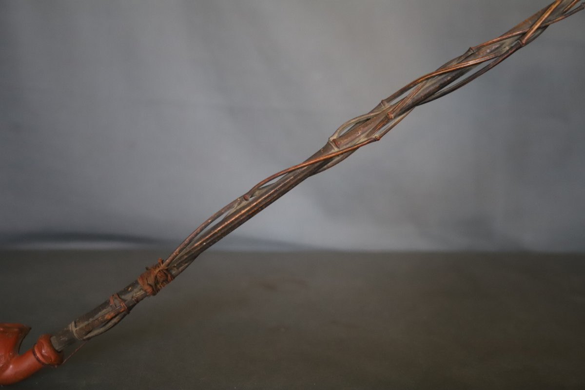 Long Pipe (103cm) Ottoman Chibouk- Ottoman Turkey, Circa 1900-photo-4