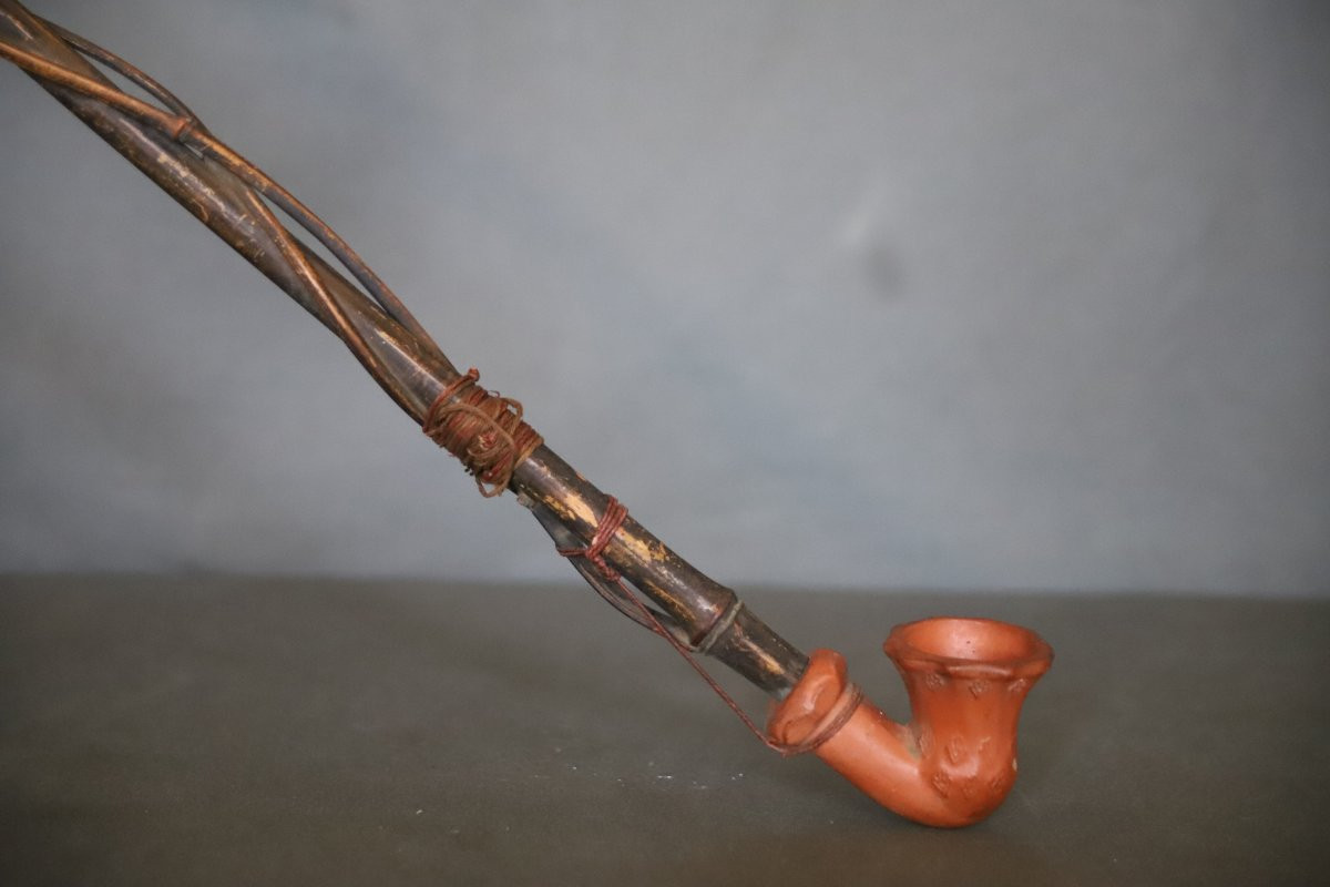 Long Pipe (103cm) Ottoman Chibouk- Ottoman Turkey, Circa 1900-photo-7