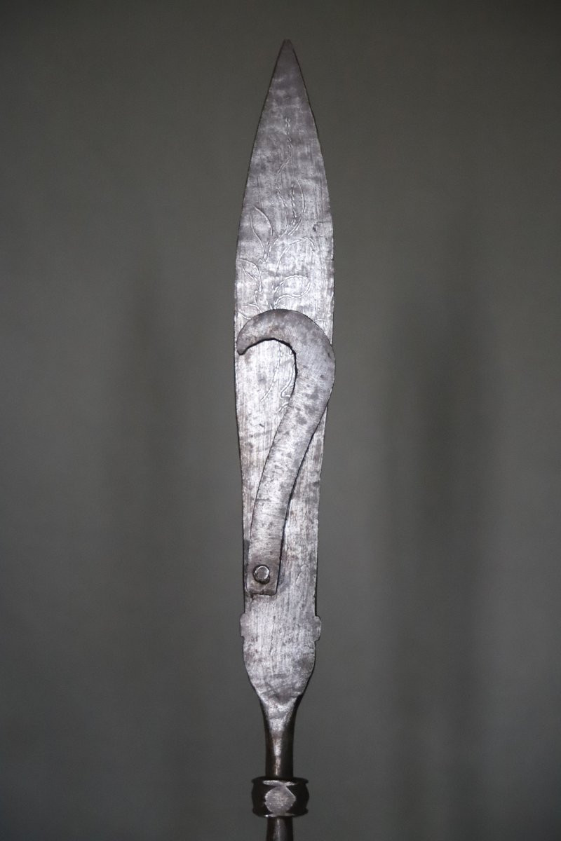 Vietnamese Spearhead With Movable Hook - Indochina, Vietnam, Early 20th Century Or Earlier-photo-1