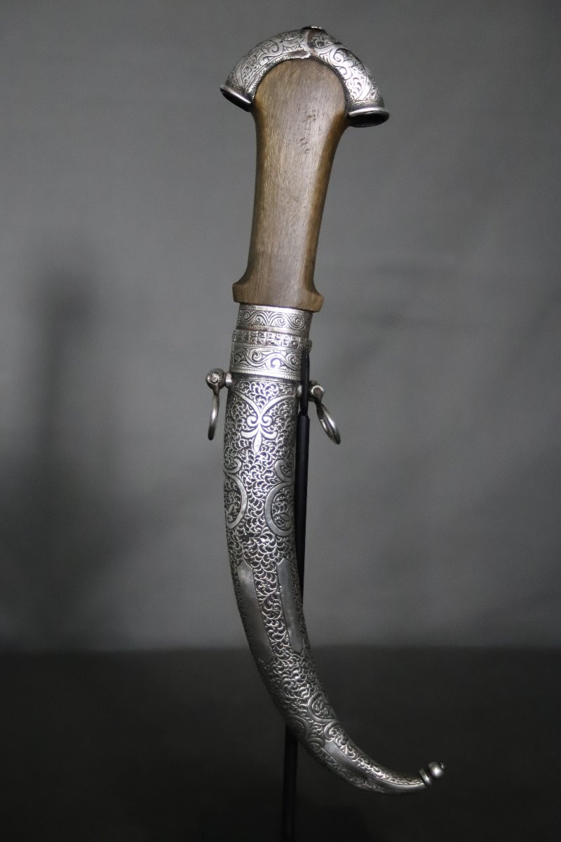 Dague Marocaine dite koumya à lame griffe de lion - Maroc, 19ème siècle-photo-1