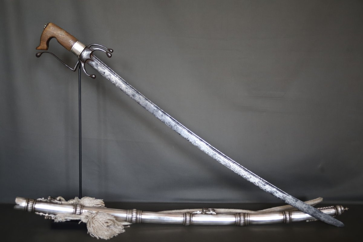 Sabre nimcha fourreau argent 800/1000 - Maroc, 19ème 1ère moitié 20ème siècle-photo-2