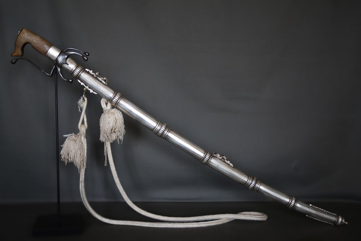 Sabre nimcha fourreau argent 800/1000 - Maroc, 19ème 1ère moitié 20ème siècle-photo-3