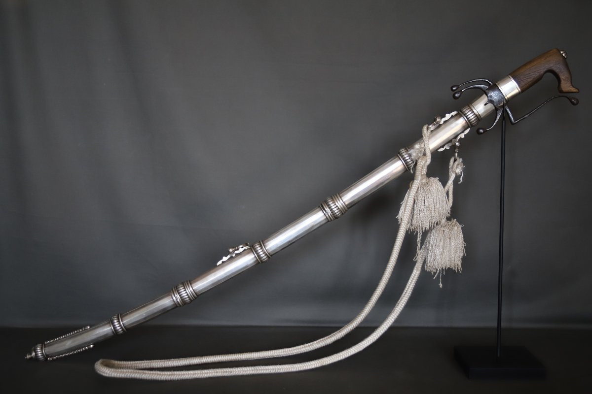 Sabre nimcha fourreau argent 800/1000 - Maroc, 19ème 1ère moitié 20ème siècle-photo-4