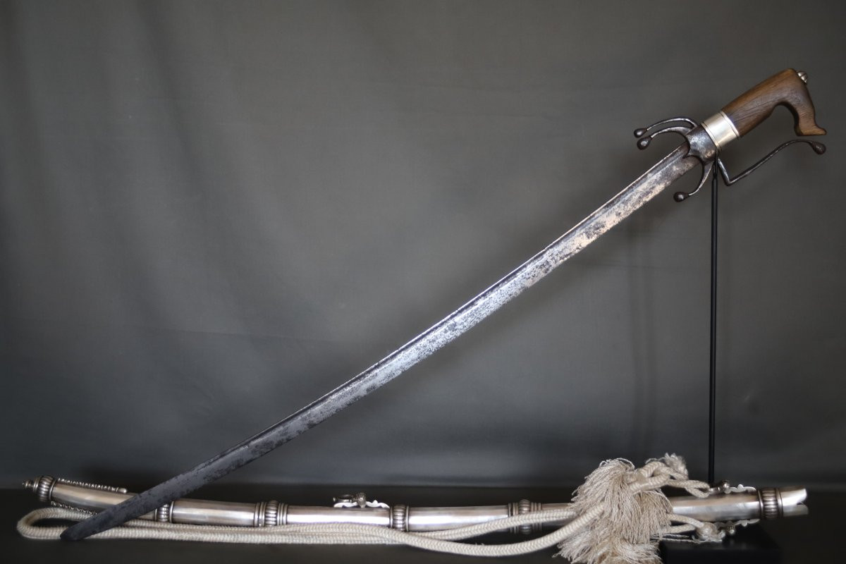 Sabre nimcha fourreau argent 800/1000 - Maroc, 19ème 1ère moitié 20ème siècle-photo-4
