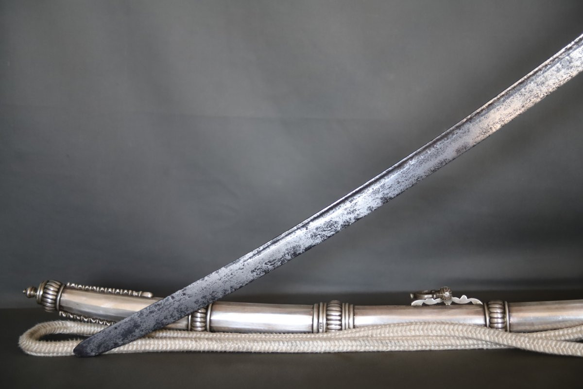 Sabre nimcha fourreau argent 800/1000 - Maroc, 19ème 1ère moitié 20ème siècle-photo-6