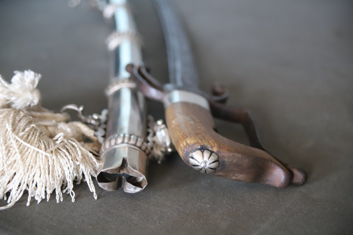 Sabre nimcha fourreau argent 800/1000 - Maroc, 19ème 1ère moitié 20ème siècle-photo-8
