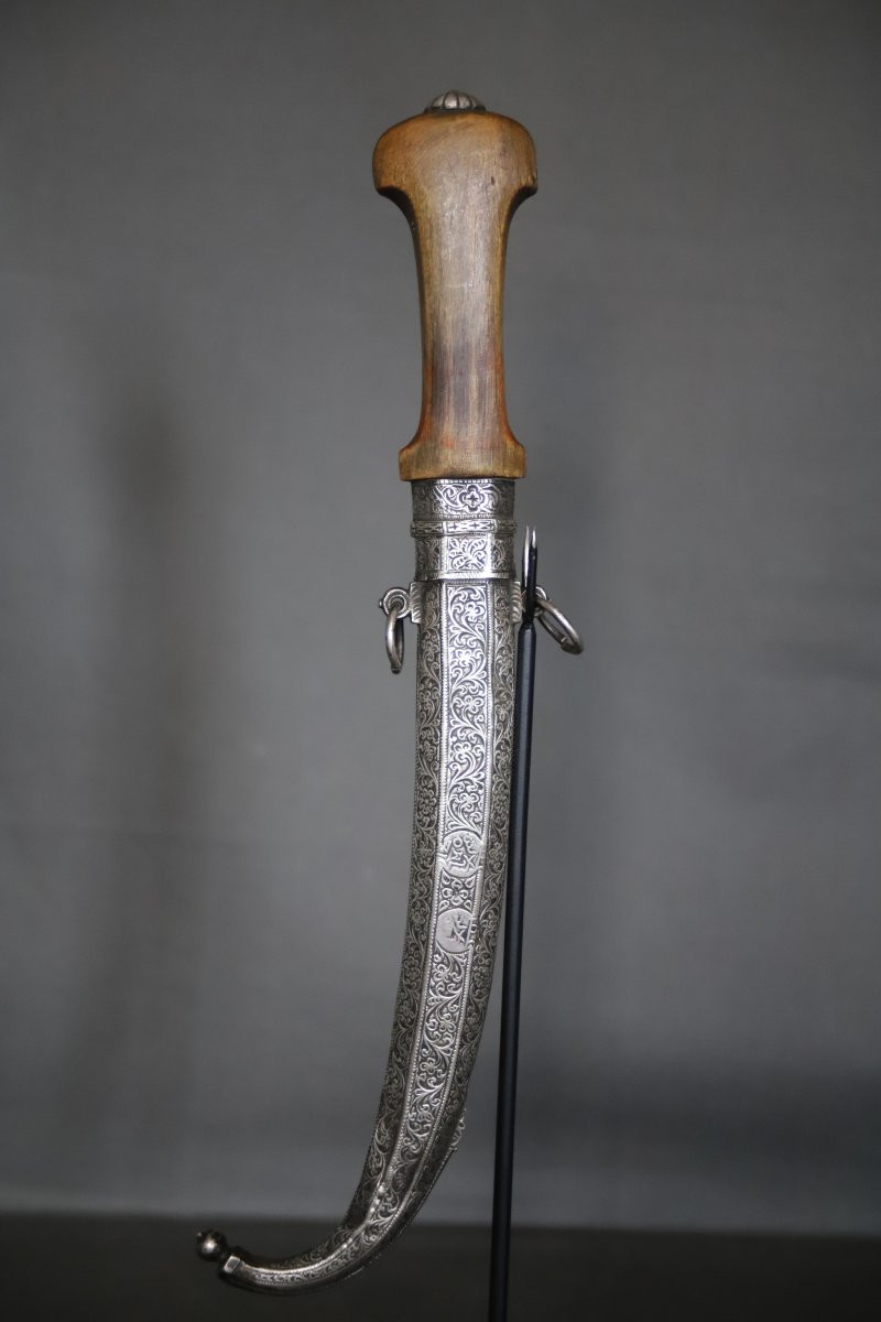 Dague Marocaine dite koumya, argent et corne blonde - Maroc, 19ème siècle-photo-2