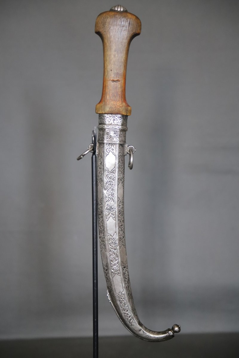 Dague Marocaine dite koumya, argent et corne blonde - Maroc, 19ème siècle-photo-3
