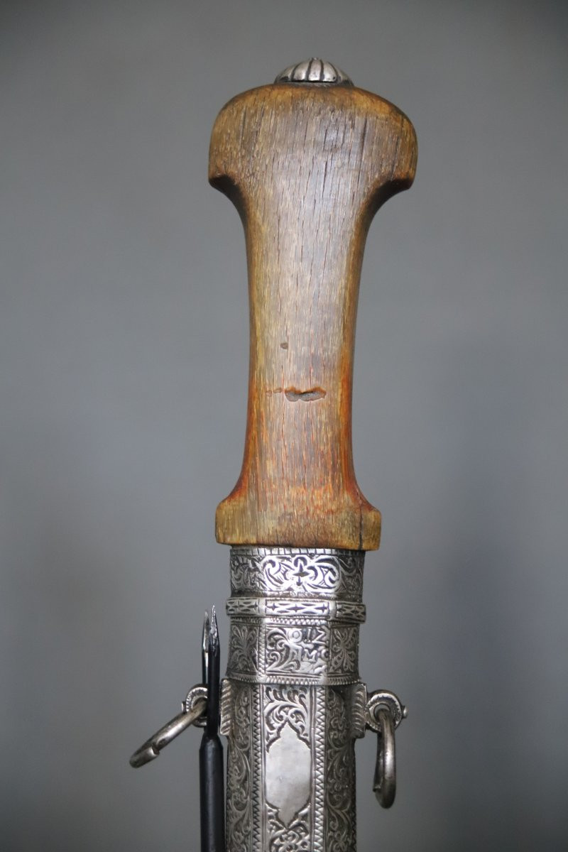 Dague Marocaine dite koumya, argent et corne blonde - Maroc, 19ème siècle-photo-4