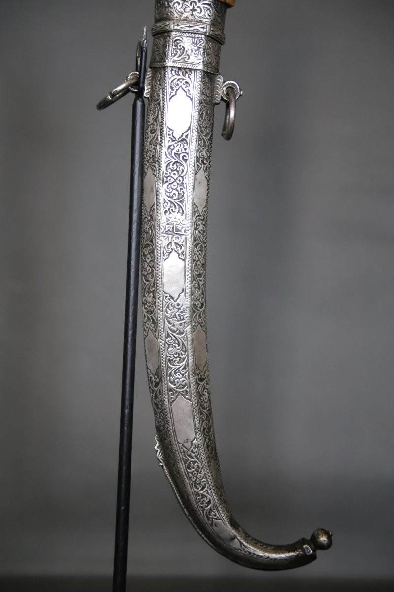 Dague Marocaine dite koumya, argent et corne blonde - Maroc, 19ème siècle-photo-2