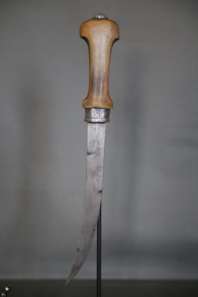 Dague Marocaine dite koumya, argent et corne blonde - Maroc, 19ème siècle-photo-3