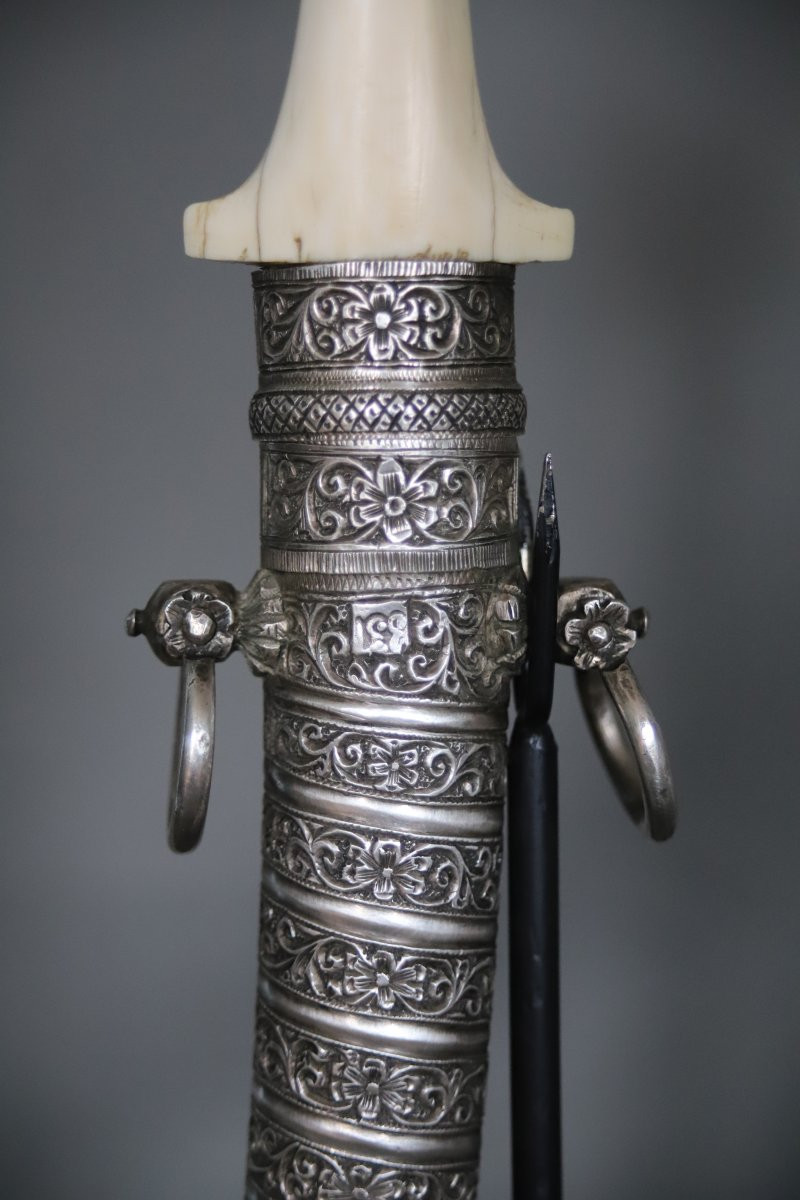 Dague Marocaine dite koumya, en argent et ivoire - Maroc, début 20ème siècle-photo-2