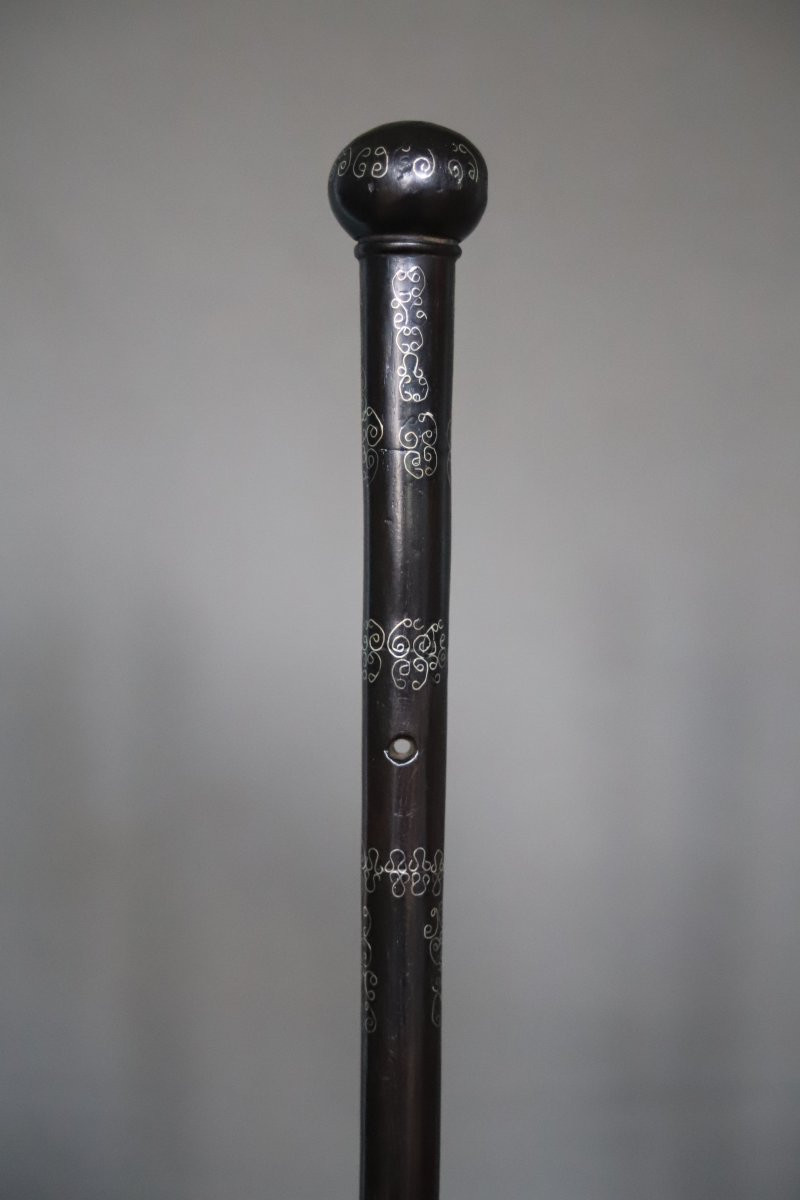Mauritanian Ebony And Silver Cane - Mauritania, Early 20th Century-photo-2