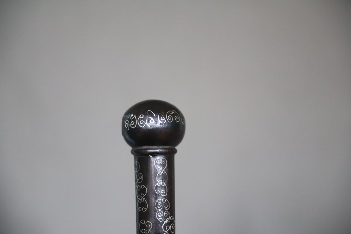 Mauritanian Ebony And Silver Cane - Mauritania, Early 20th Century-photo-3