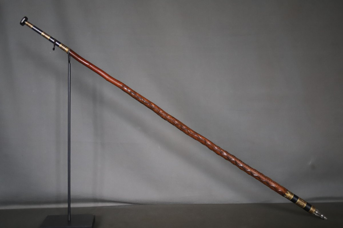 Basuqe Cane Called Makhila - Luxury Model - France, Early 20th Century-photo-4