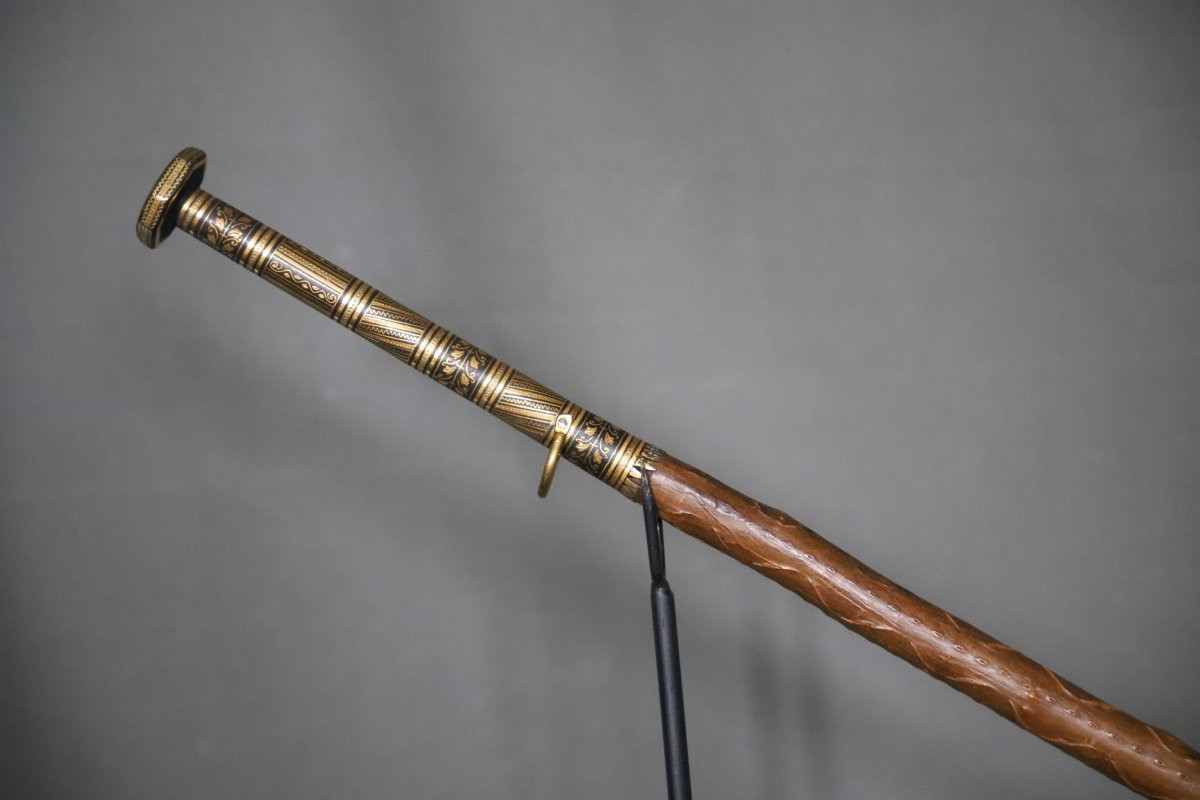 Canne Basque dite makhila - modèle de luxe - France, début 20ème siècle-photo-4