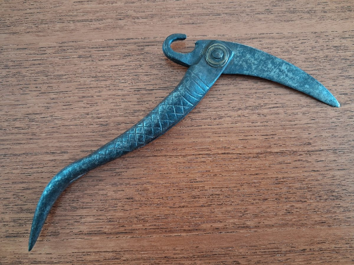 Traditional Chinese Folding Knife - 1st Half 20th Century Or Earlier-photo-3