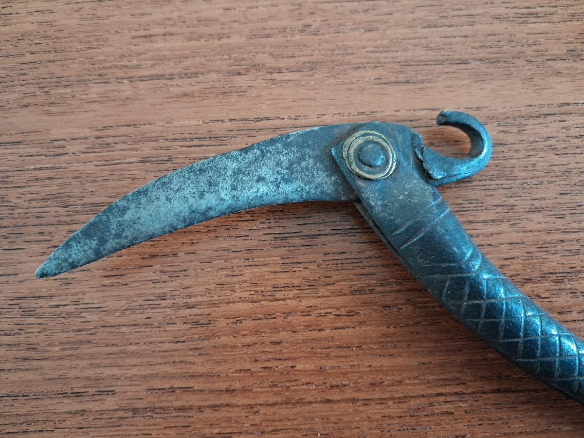 Traditional Chinese Folding Knife - 1st Half 20th Century Or Earlier-photo-1