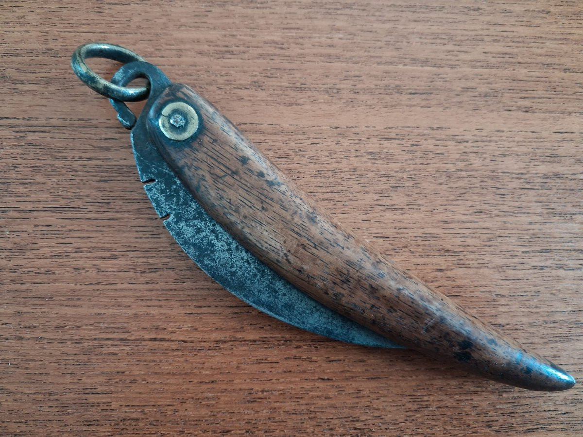 Couteau pliant traditionnel Chinois - 1ère moitié 20ème siècle ou antérieur-photo-3