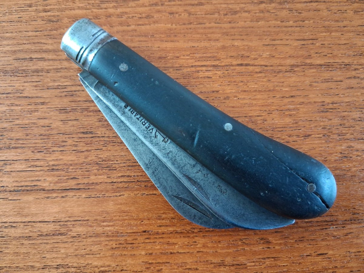 Folding Knife, Two Blades, Genuine Pradel - France, Early 20th Century-photo-2