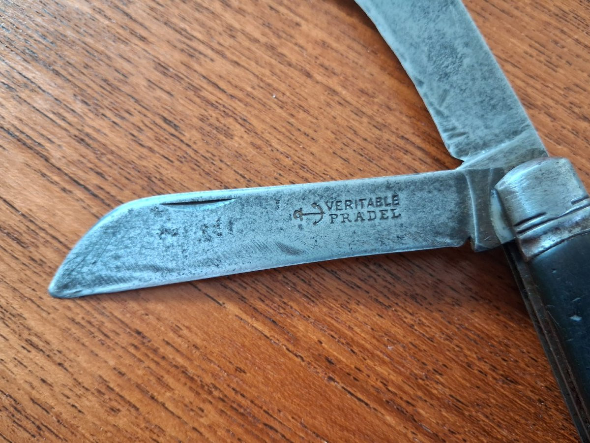 Folding Knife, Two Blades, Genuine Pradel - France, Early 20th Century-photo-4