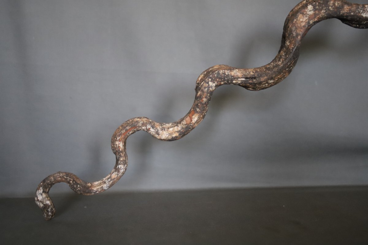 Serpent (naga) en bois sculpté, festival naga panchami -Népal, milieu 20ème siècle ou antérieur-photo-3