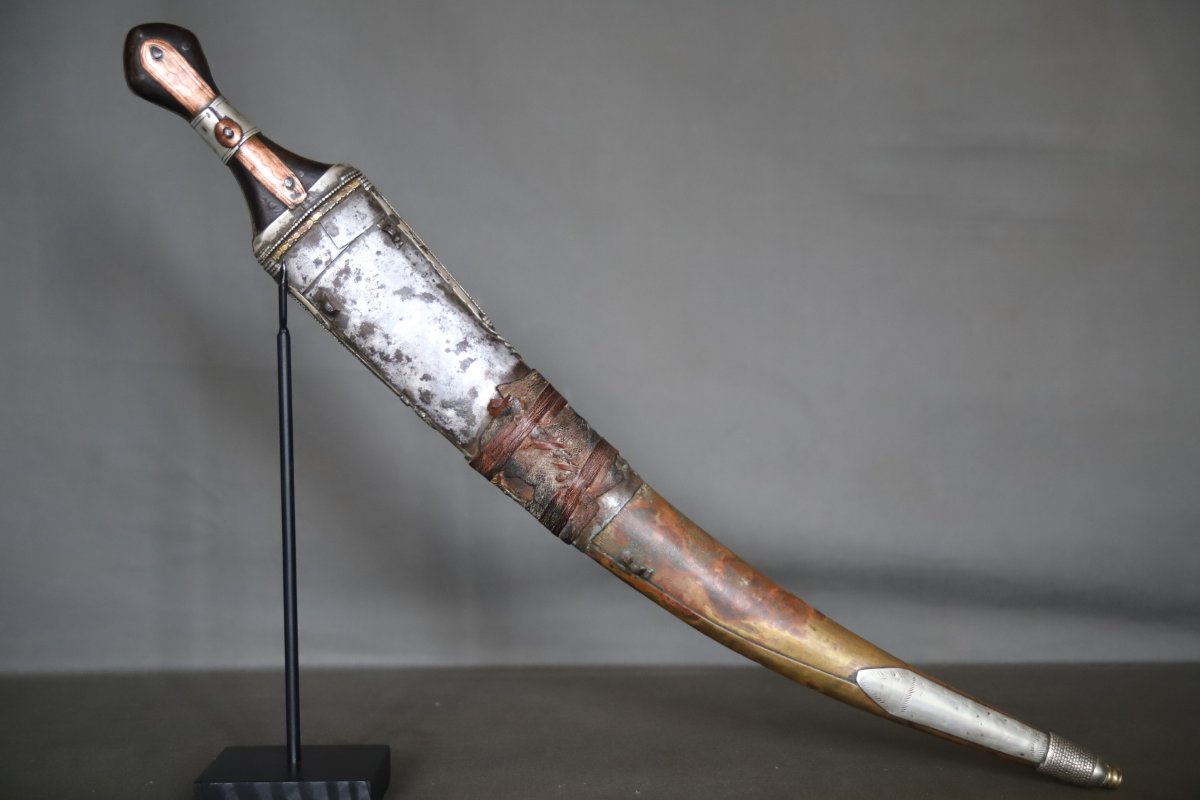 Arab Jambiya Dagger - Arabian Peninsula, Saudi Arabia Or Yemen, 19th/early 20th Century-photo-2