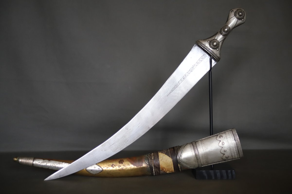 Arab Jambiya Dagger - Arabian Peninsula, Saudi Arabia Or Yemen, 19th/early 20th Century-photo-3