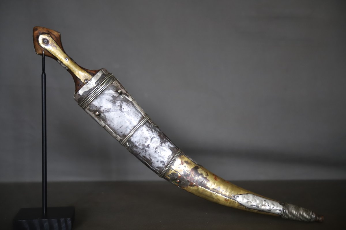Arab Jambiya Dagger - Arabian Peninsula, Saudi Arabia Or Yemen, 19th/early 20th Century-photo-2