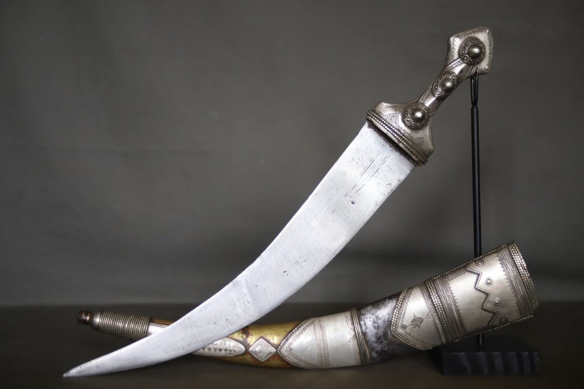 Arab Jambiya Dagger - Arabian Peninsula, Saudi Arabia Or Yemen, 19th/early 20th Century-photo-3