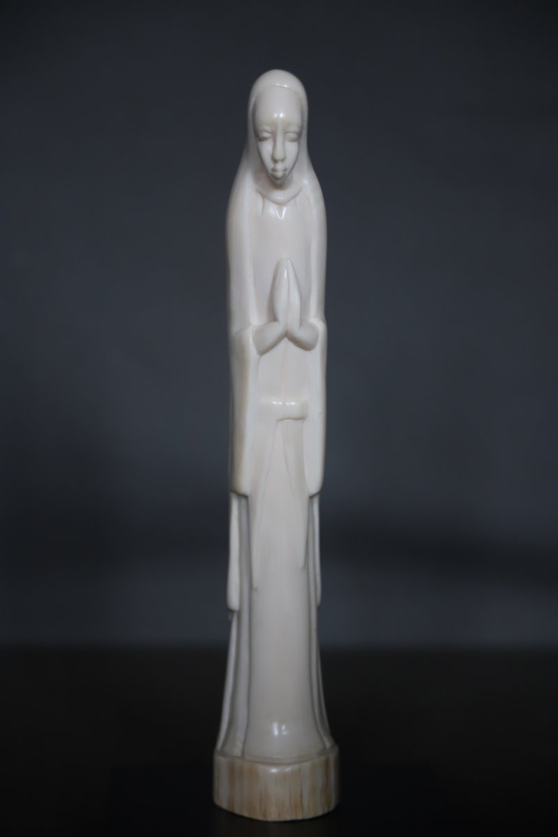Virgin Mary In Ivory - Africa, Probably Congo, Early 20th Century-photo-2