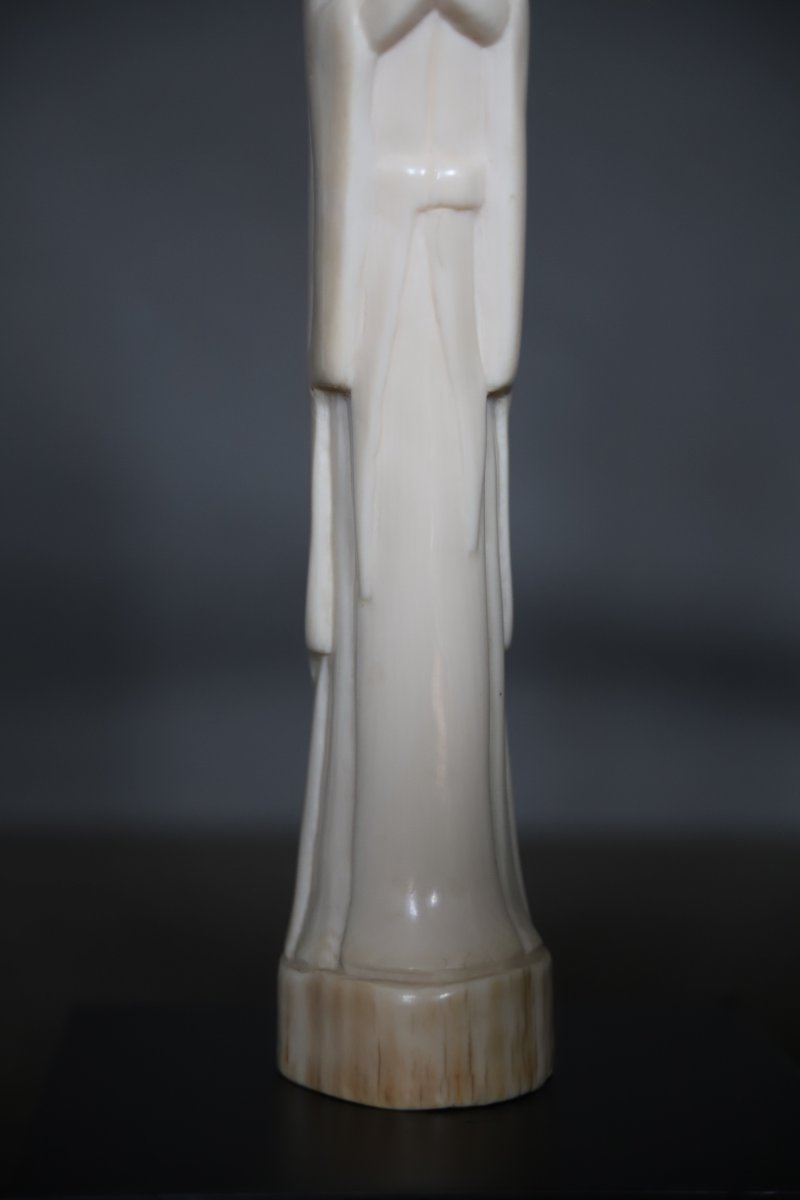 Virgin Mary In Ivory - Africa, Probably Congo, Early 20th Century-photo-4
