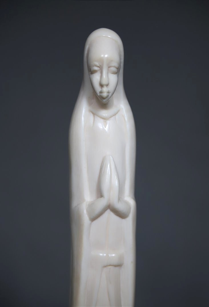 Virgin Mary In Ivory - Africa, Probably Congo, Early 20th Century