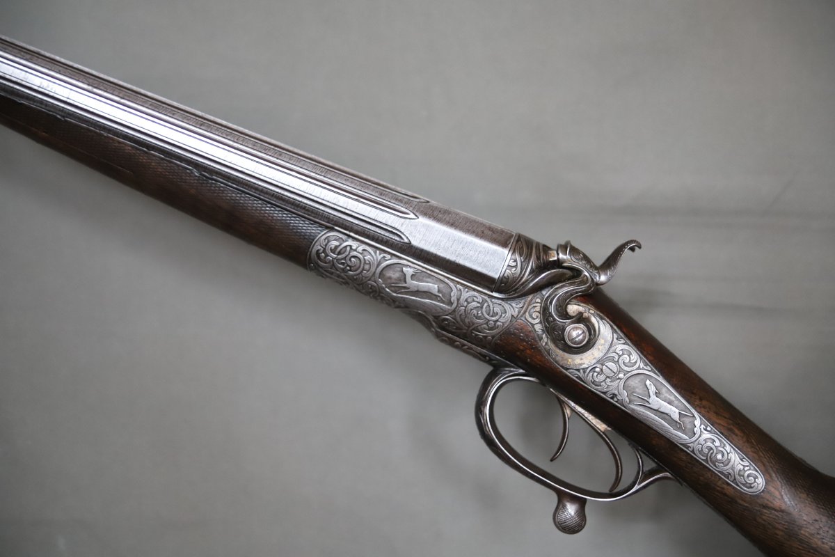 Fusil De Chasse Calibre 16  à Percussion Centrale Et Chiens Extérieurs - Fin 19ème, Catégorie D-photo-1