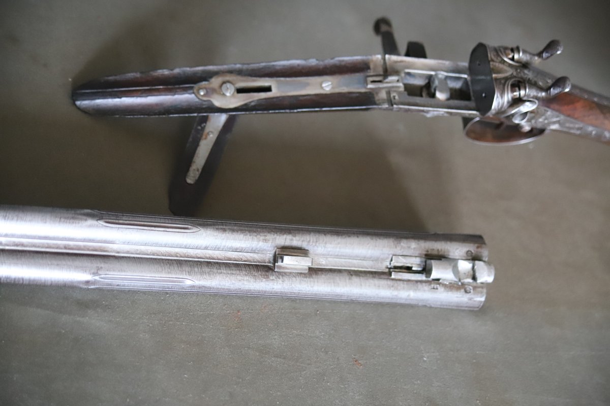 Fusil De Chasse Calibre 16  à Percussion Centrale Et Chiens Extérieurs - Fin 19ème, Catégorie D-photo-5