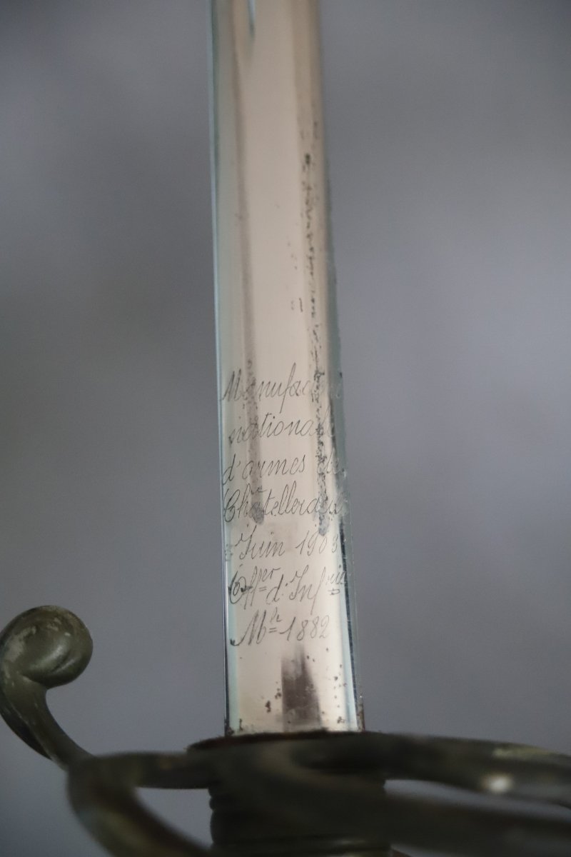 Sabre Français d'officier d'infanterie modèle 1882 - France, daté 1903-photo-1