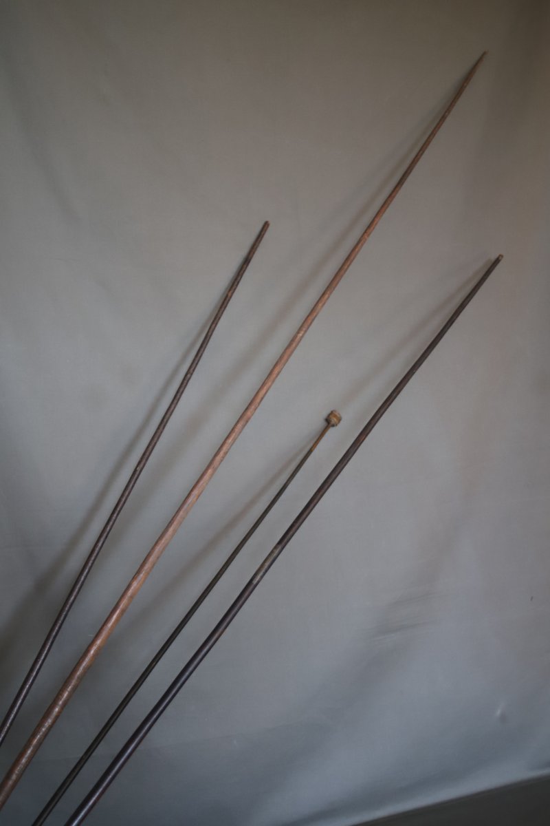 Four Wooden Kanak Spears - New Caledonia, Late 19th To Early 20th Century-photo-1