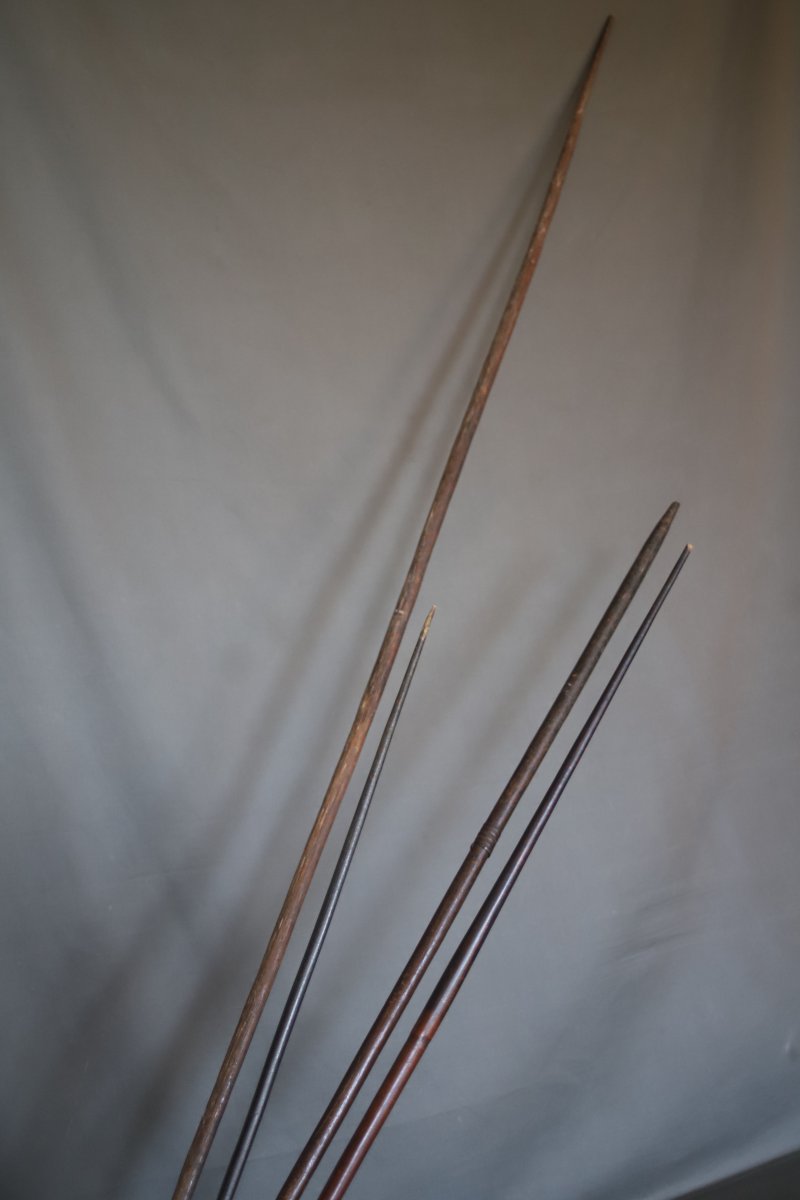 Four Wooden Kanak Spears - New Caledonia, Late 19th To Early 20th Century-photo-2
