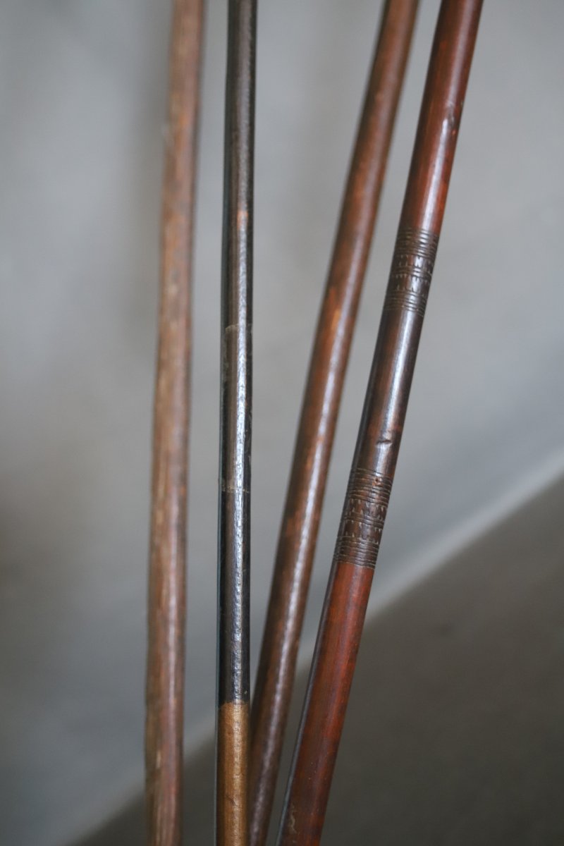 Four Wooden Kanak Spears - New Caledonia, Late 19th To Early 20th Century-photo-3