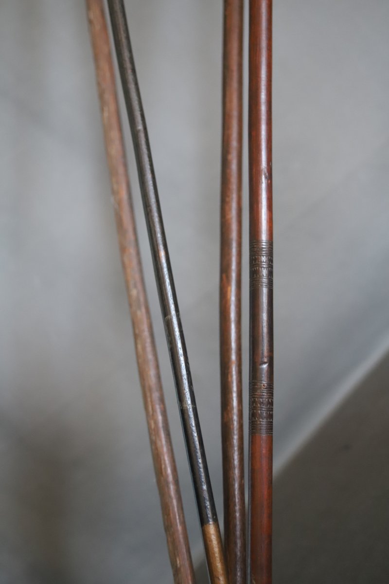 Four Wooden Kanak Spears - New Caledonia, Late 19th To Early 20th Century-photo-4